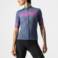 Castelli 4522061062-L, Castelli Fenice Short Sleeve Jersey Blau L Frau Light Steel