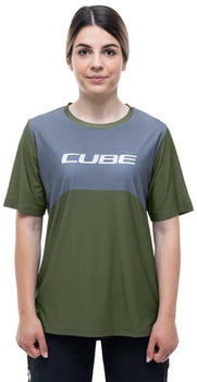 Cube Vertex Tm Short Sleeve Enduro Jersey (Green) Women