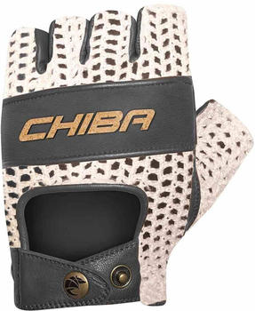 Chiba Pure Nature Fingerless Gloves beige/black