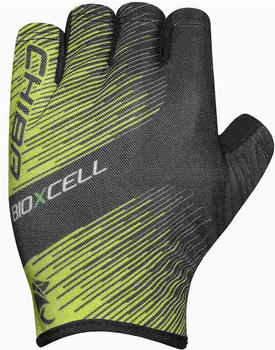Chiba BioXCell Tan Through Fingerless Gloves yellow/black