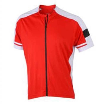 James & Nicholson Sport Top Radtrikots Bike-T Full Zip rot