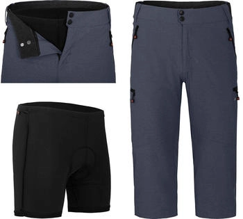 Bergson Fahrradhose PORVOO Capri grau blau
