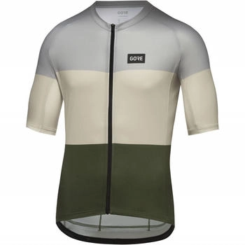 Gore Spirit Stripes Kurzarmtrikot grau beige gr&uuml;n
