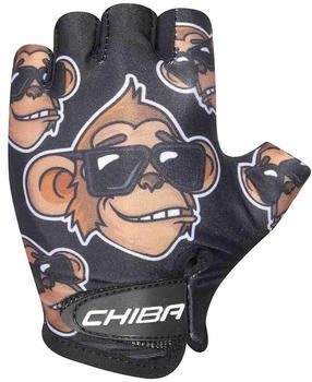 Chiba Affe Kinder Fahrrad Handschuhe kurz schwarz braun