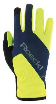 Roeckl Zarasai Kinder Ganzfinger-Handschuhe fluo yellow dress blue