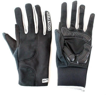 CON-TEC Fahrrad Handschuhe Bleak Touch schwarz grau Touchscreen Silikondruck Innenhandpolsterung Frotteedaumen