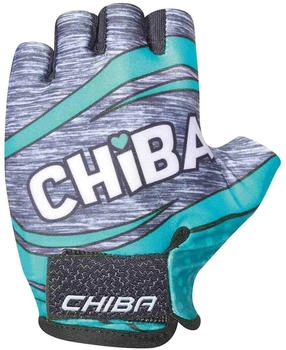 Chiba Fahrrad Handschuhe kurz türkis grau