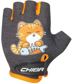 Chiba Cool Kids Herz Radhandschuh Mädchen grau orange