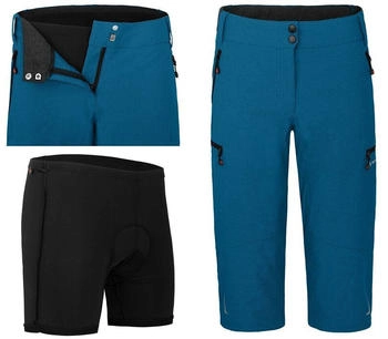 Bergson Outdoorhose VALLI Capri Damen Radhose saphirblau