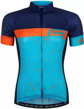 Force Radtrikot Jersey Jacke SPRAY LADY kurzarm blau orange