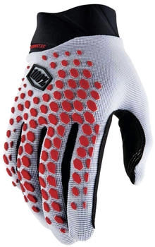 100% Fahrradhandschuhe Racer rot grau