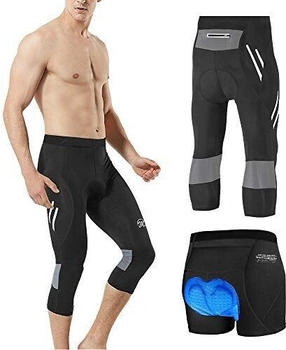 MEETWEE Radhose Kompression Radlerhose Leggings schwarz grau