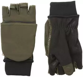 SealSkinz Windproof Cold Weather Convertible Mitten olive schwarz