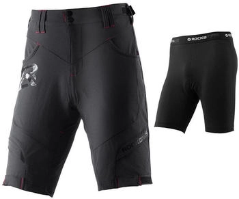 Rockbros Kurz Radlerhose Sitzpolster 4D schwarz hellbraun grau