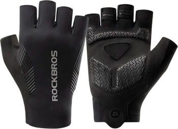Rockbros Fahrradhandschuhe kurze Finger schwarz