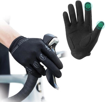 Rockbros Fahrradhandschuhe Vollerfinger Touchscreen Handschuhe schwarz