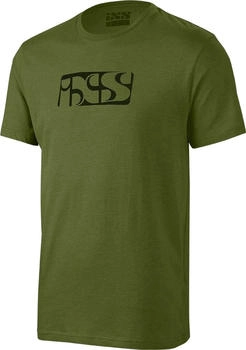 IXS T-Shirt iXS-Logo grün schwarz