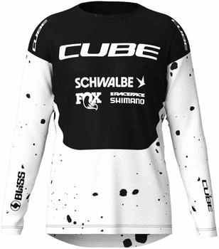 Cube X Factory Racing Trikot langarm schwarz weiß