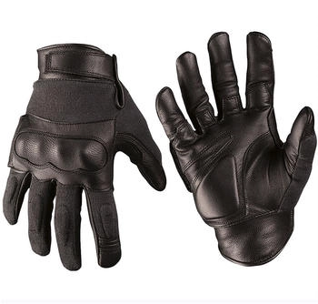 Mil Tec Tactical Lederhandschuhe Aramid blau schwarz