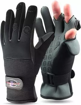 Normani Angelhandschuhe Neopren-Anglerhandschuhe Catcher Neoprenhandschuhe schwarz