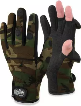 Normani Neopren-Anglerhandschuhe Wahoo Thermohandschuhe woodland