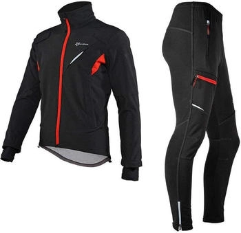Rockbros Jacke Hose Set winddicht schwarz rot