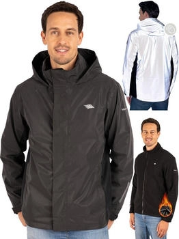 Valkental 3-in-1-Funktionsjacke reflektierend schwarz