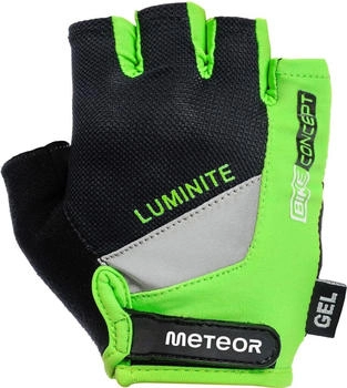 Meteor Halbfinger gepolsterte Fahrradhandschuhe grün