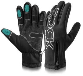 Rockbros Winter Fahrradhandschuhe Winddicht Touchscreen schwarz