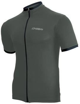 Chiba Leisure Fahrrad-Tshirt mit Front-Reißverschluss dunkelgrau