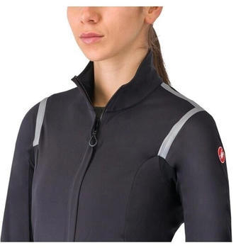 Castelli Perfetto RoS Langarm Jacke Damen (4525557) light black/silver reflex – Mehrfacher Wetterschutz hält Wind und Nässe zuverlässig fern