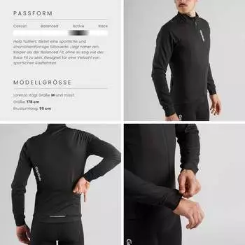 GripGrab Ride Thermal Langarmtrikot schwarz – Perfekte Thermoregulation durch intelligentes Feuchtigkeitsmanagement