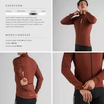 GripGrab Ride Thermal Langarmtrikot dunkelrot – Optimales Temperaturmanagement bei wechselnden Bedingungen