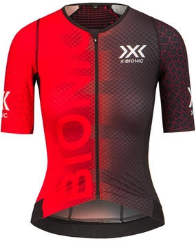 X-Bionic Dragonfly 5G Radsport Kurzarm Trikot mit Rei&szlig;verschluss (DO-BT16S23W-R018) rot/schwarz