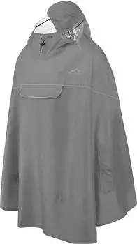 Normani Regenponcho mit Sichtfenster, Kapuze und Brusttasche grau