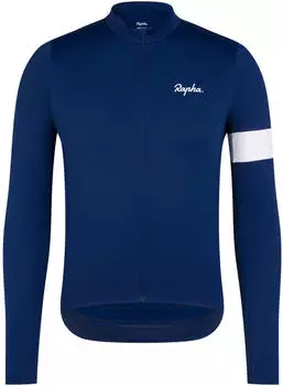 Rapha Core Thermal Langarm-Trikot (BNE01XXMBW) dunkelblau/weiß