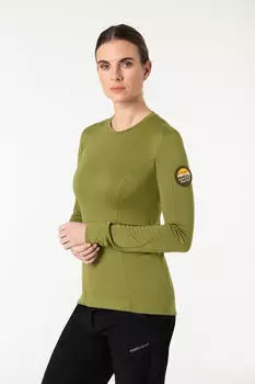 Super Natural Grava Trainingsshirt Merino-Materialmix avocado/khaki