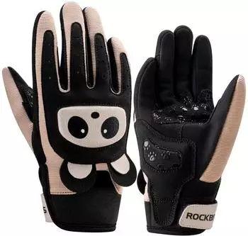 Rockbros Kinder Fahrradhandschuhe Anti-Rutsch Atmungsaktiv schwarz