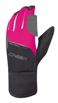 Chiba Softshell Finger Radhandschuhe pink/weiß
