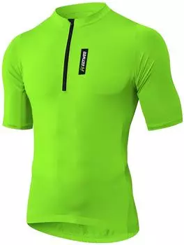 MEETWEE Radtrikot Kurze/Lange Ärmel (Maillot Cyclisme Homme) fluoreszierendes grün-langarm