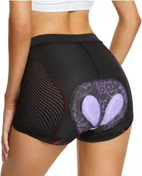 MEETWEE Radunterhose mit 4D Schaumstoffpolsterung schwarz-lila