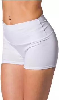 Alkato Sport Shorts mit Hohem Bund Hotpants Radlerhose wei&szlig;