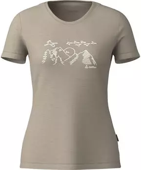 Löffler Printshirt Sunset Merino-Tencel sahara