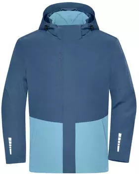 James & Nicholson Mens' Regenjacke (JN1878) deep-blue/steel-blue