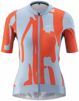 Gonso Road Jersey Print Women stormy blue/ fiesta red