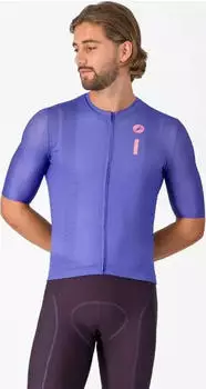 Castelli Drittone Logo Kurzarmtrikot ultraviolet / rosa giro