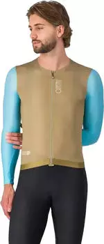Castelli Corretto Langarm-Trikot (4526010) elmwood / neon cobalt / white