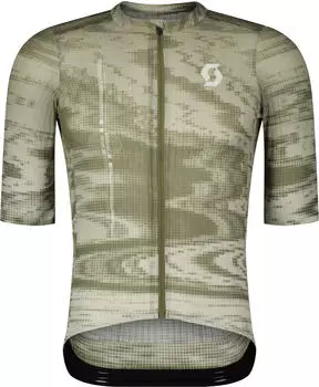 Scott Unlimited SL Trikot kurzarm cotton white/hay green (Herren) (421378-8009)