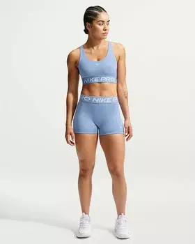 Nike Pro Fahrradhose kurz work blue/white (Damen) (IQ1037-486)