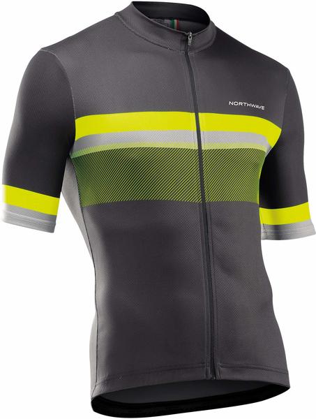 Northwave Origin Short Sleeve Shirt Men (2021) anthracite/yellow fluo